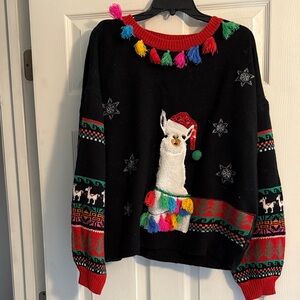 Festive Llama Christmas Sweater